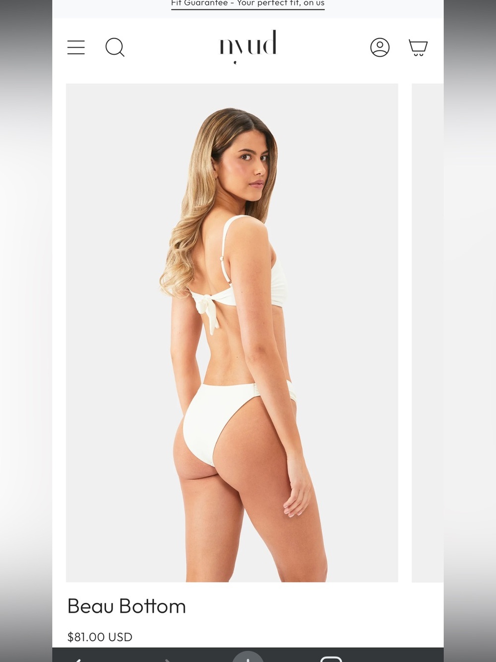 Nyud White Beau Bottom Bikini Bottom